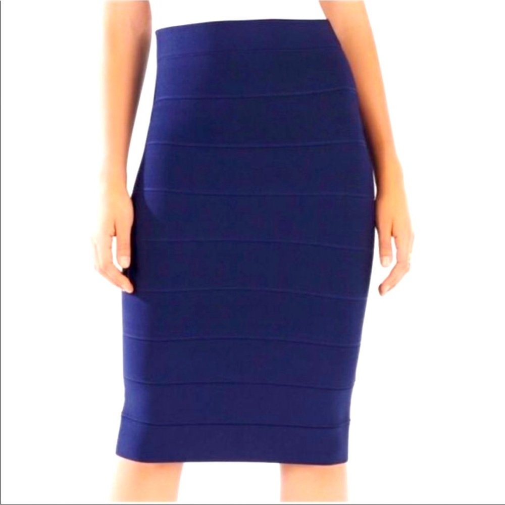 BCBG MAXAZRIA Blue Power Bandage Skirt SMALL